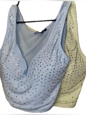 Haute Monde Young Contemporary Women’s Crop Sparkly Tops